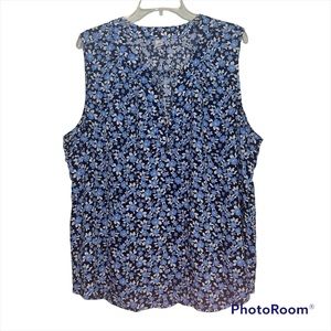 Old Navy XXL floral sleeveless top semi sheer